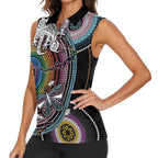 Sydney Pride Aboriginal Women Sleeveless Polo Shirt Free To Be