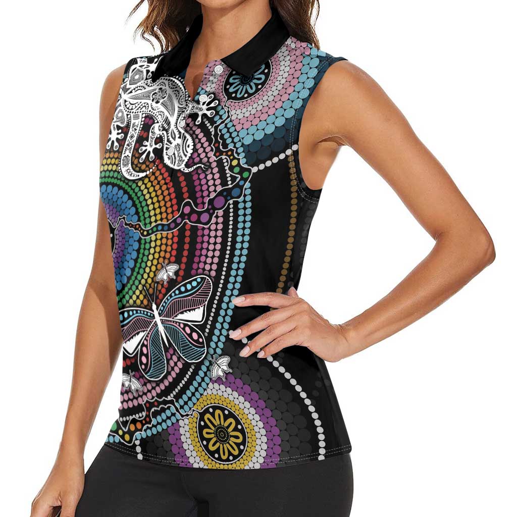 Sydney Pride Aboriginal Women Sleeveless Polo Shirt Free To Be