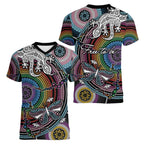 Sydney Pride Aboriginal Women V-Neck T-Shirt Free To Be