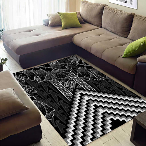 Aotearoa Taniko Pattern Area Rug Poutama Mix Kowhai Flowers