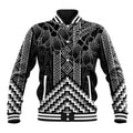 Aotearoa Taniko Pattern Baseball Jacket Poutama Mix Kowhai Flowers