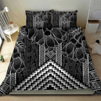 Aotearoa Taniko Pattern Bedding Set Poutama Mix Kowhai Flowers
