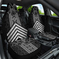 Aotearoa Taniko Pattern Car Seat Cover Poutama Mix Kowhai Flowers