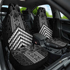 Aotearoa Taniko Pattern Car Seat Cover Poutama Mix Kowhai Flowers