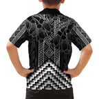 Aotearoa Taniko Pattern Family Matching Puletasi and Hawaiian Shirt Poutama Mix Kowhai Flowers