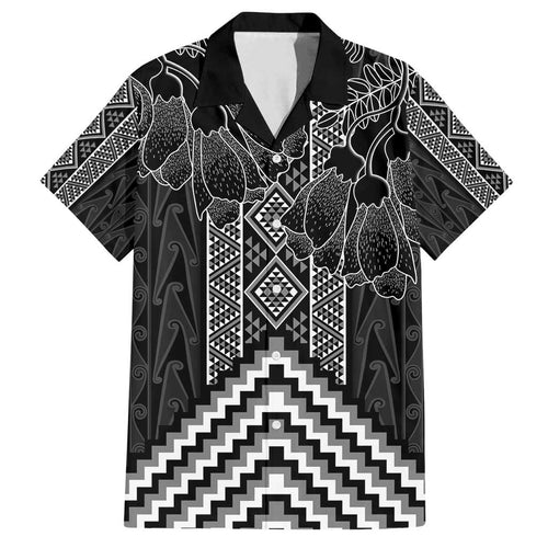 Aotearoa Taniko Pattern Family Matching Puletasi and Hawaiian Shirt Poutama Mix Kowhai Flowers