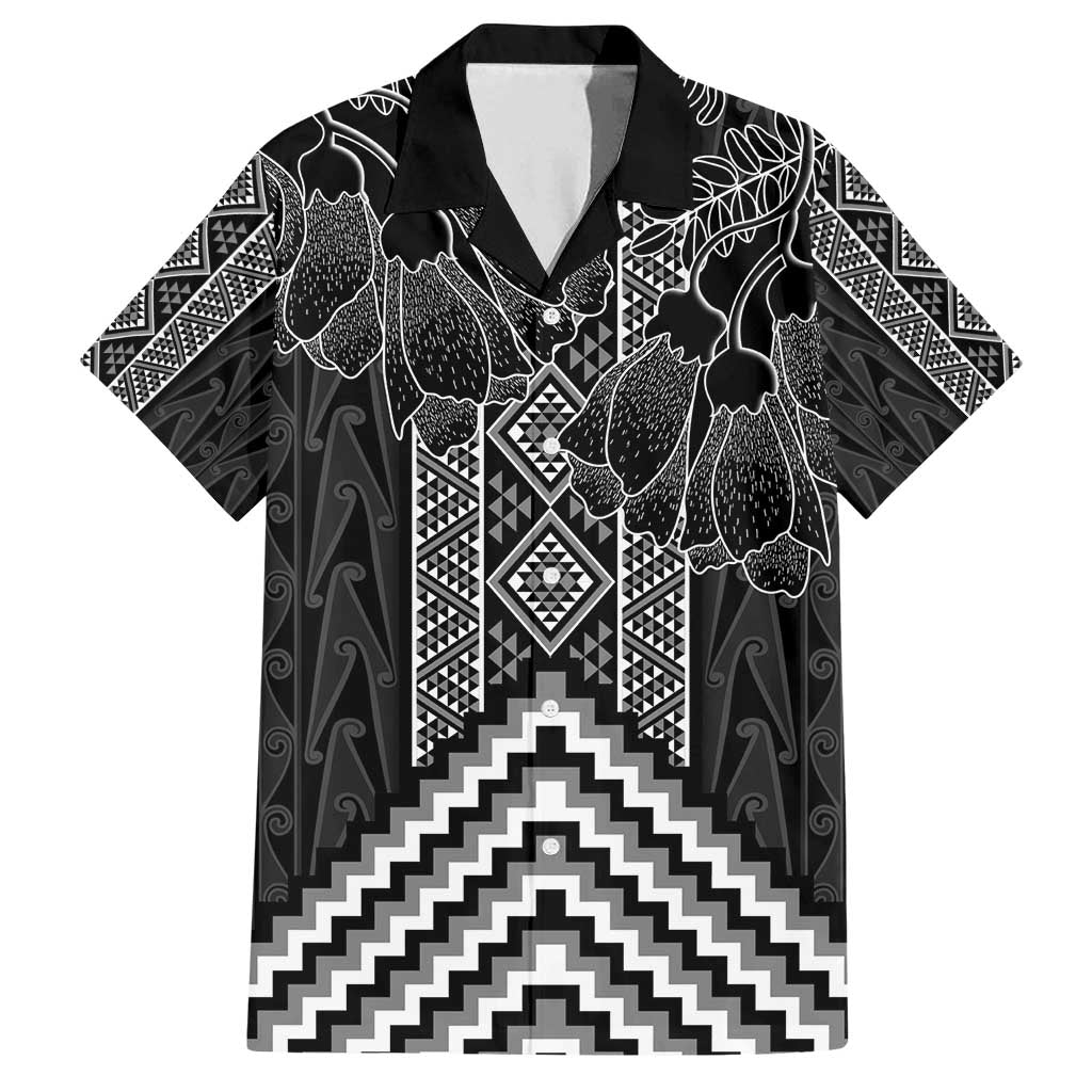 Aotearoa Taniko Pattern Family Matching Tank Maxi Dress and Hawaiian Shirt Poutama Mix Kowhai Flowers
