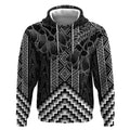 Aotearoa Taniko Pattern Hoodie Poutama Mix Kowhai Flowers
