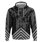 Aotearoa Taniko Pattern Hoodie Poutama Mix Kowhai Flowers
