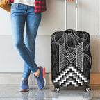 Aotearoa Taniko Pattern Luggage Cover Poutama Mix Kowhai Flowers