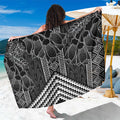 Aotearoa Taniko Pattern Sarong Poutama Mix Kowhai Flowers