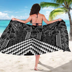 Aotearoa Taniko Pattern Sarong Poutama Mix Kowhai Flowers