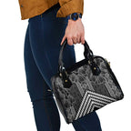 Aotearoa Taniko Pattern Shoulder Handbag Poutama Mix Kowhai Flowers