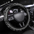 Aotearoa Taniko Pattern Steering Wheel Cover Poutama Mix Kowhai Flowers