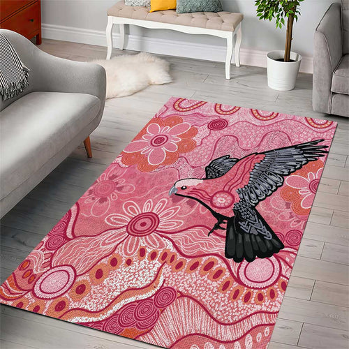 NAIDOC Week Aussie Indigenous Area Rug Aboriginal Galah Bird Contemporary Art