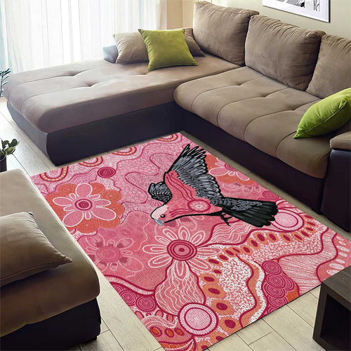 NAIDOC Week Aussie Indigenous Area Rug Aboriginal Galah Bird Contemporary Art