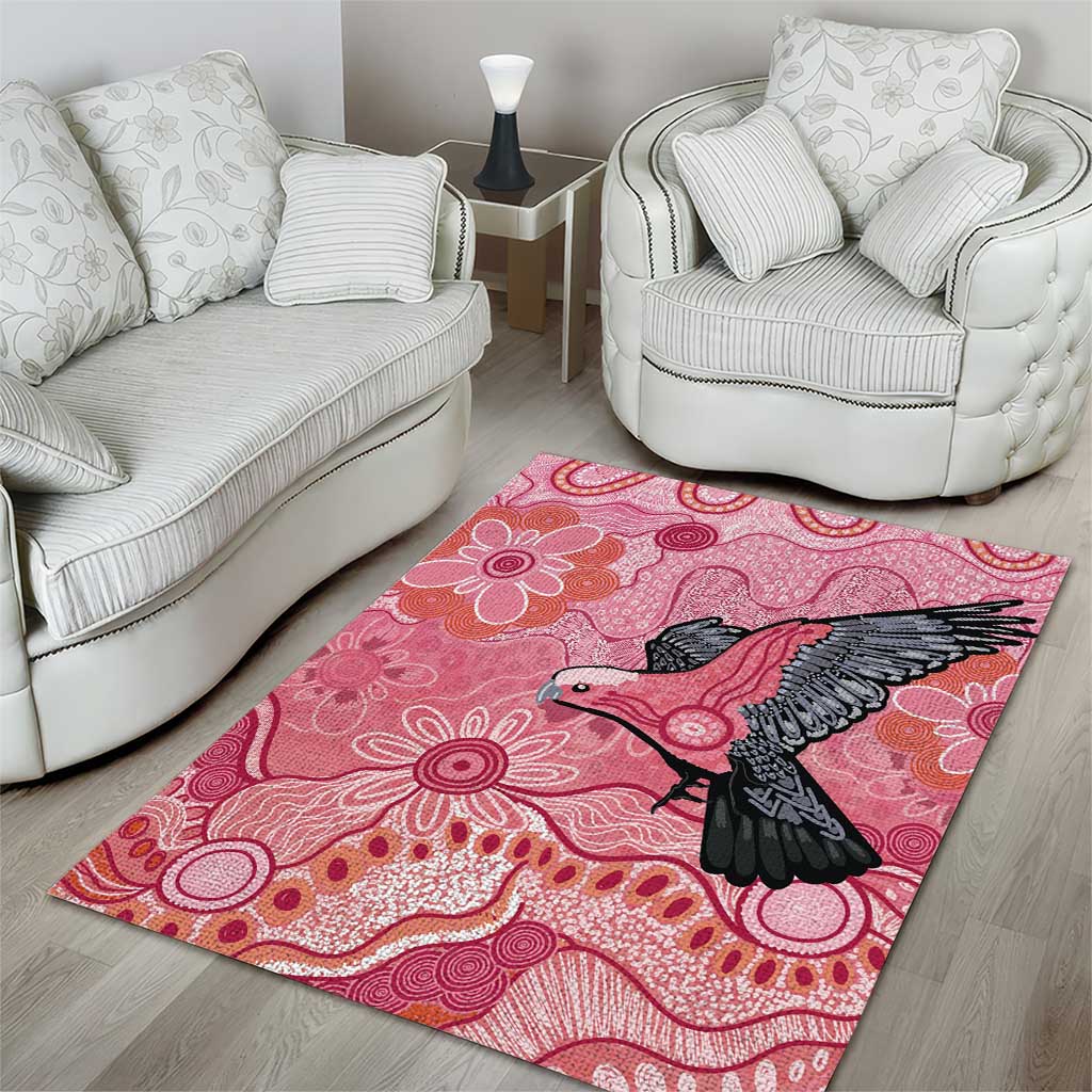 NAIDOC Week Aussie Indigenous Area Rug Aboriginal Galah Bird Contemporary Art