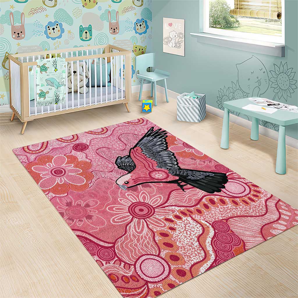 NAIDOC Week Aussie Indigenous Area Rug Aboriginal Galah Bird Contemporary Art