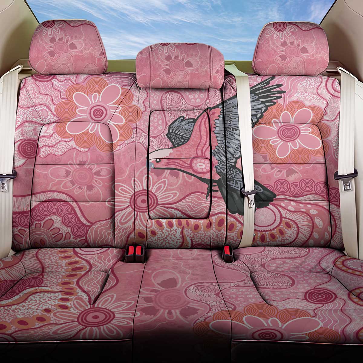 NAIDOC Week Aussie Indigenous Back Car Seat Cover Aboriginal Galah Bird Contemporary Art