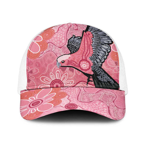NAIDOC Week Aussie Indigenous Baseball Net Cap Aboriginal Galah Bird Contemporary Art