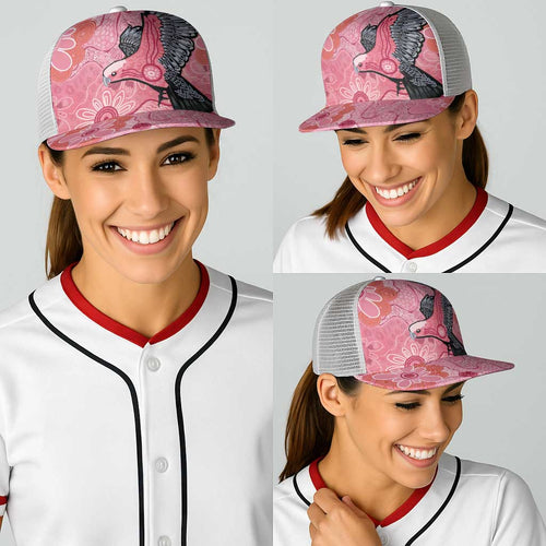 NAIDOC Week Aussie Indigenous Baseball Net Cap Aboriginal Galah Bird Contemporary Art