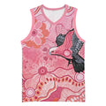 NAIDOC Week Aussie Indigenous Basketball Jersey Aboriginal Galah Bird Contemporary Art