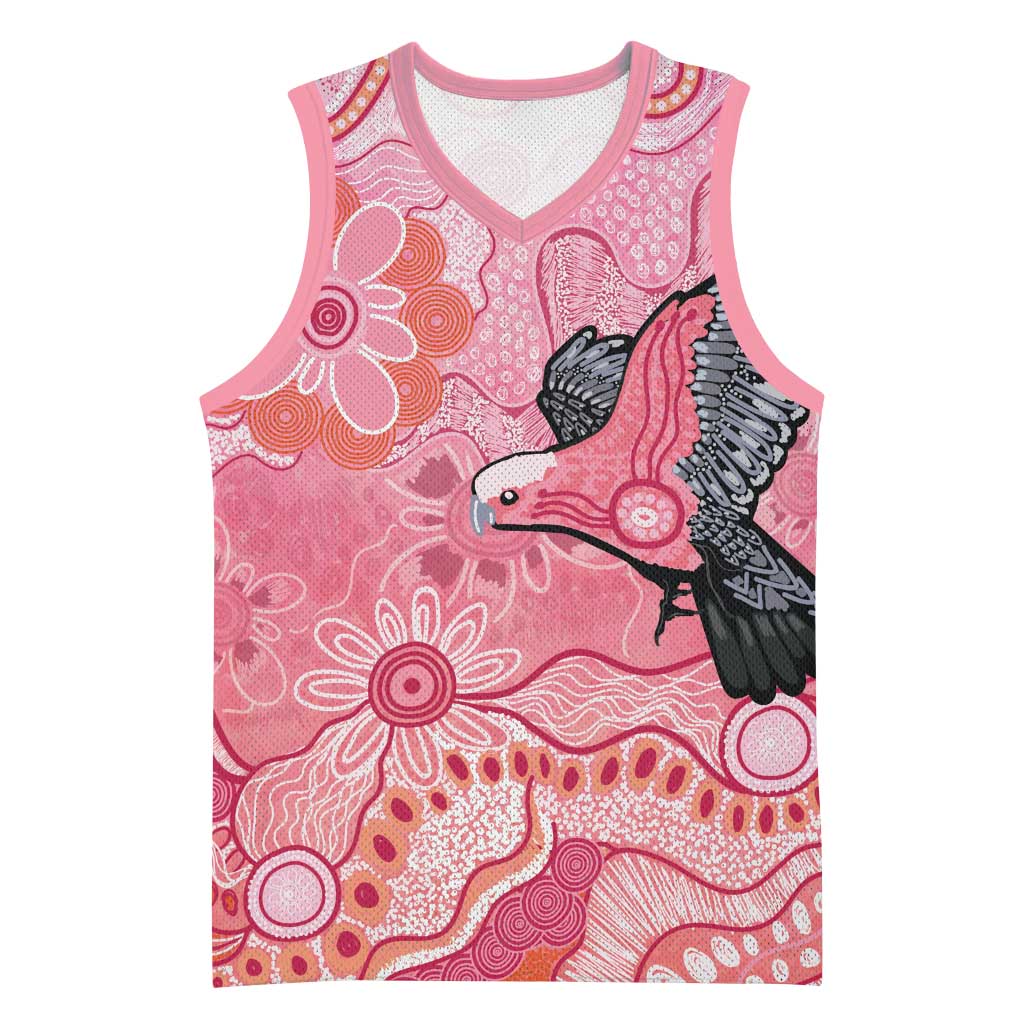 NAIDOC Week Aussie Indigenous Basketball Jersey Aboriginal Galah Bird Contemporary Art