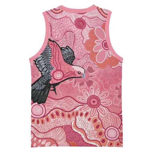 NAIDOC Week Aussie Indigenous Basketball Jersey Aboriginal Galah Bird Contemporary Art