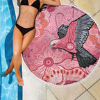 NAIDOC Week Aussie Indigenous Beach Blanket Aboriginal Galah Bird Contemporary Art