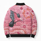 NAIDOC Week Aussie Indigenous Bomber Puffer Jacket Aboriginal Galah Bird Contemporary Art