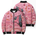 NAIDOC Week Aussie Indigenous Bomber Puffer Jacket Aboriginal Galah Bird Contemporary Art