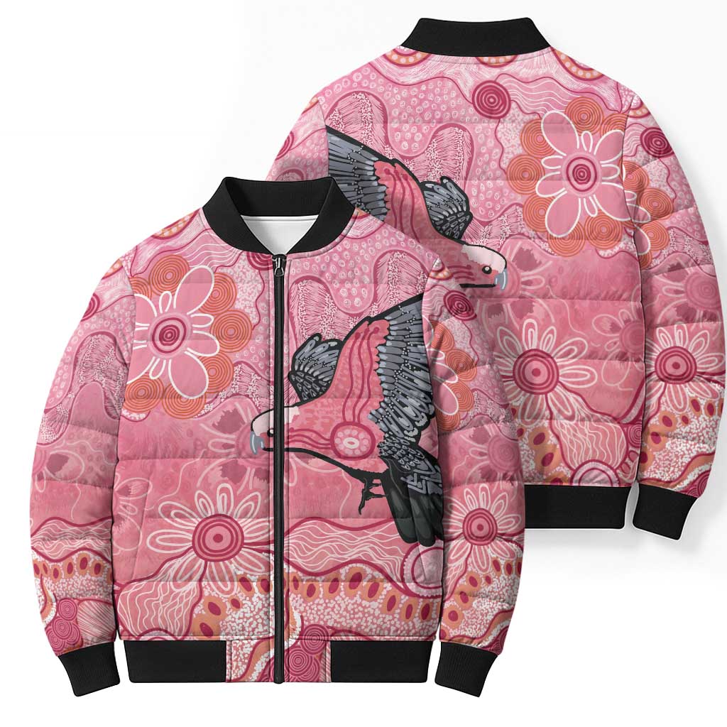 NAIDOC Week Aussie Indigenous Bomber Puffer Jacket Aboriginal Galah Bird Contemporary Art