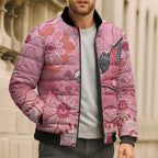 NAIDOC Week Aussie Indigenous Bomber Puffer Jacket Aboriginal Galah Bird Contemporary Art