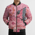 NAIDOC Week Aussie Indigenous Bomber Puffer Jacket Aboriginal Galah Bird Contemporary Art