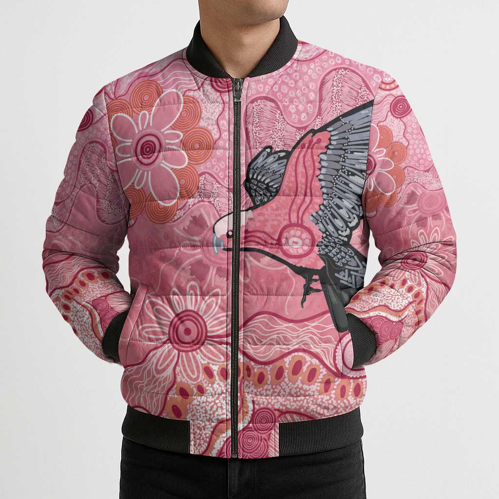 NAIDOC Week Aussie Indigenous Bomber Puffer Jacket Aboriginal Galah Bird Contemporary Art