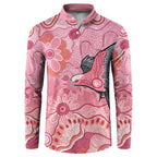 NAIDOC Week Aussie Indigenous Button Sweatshirt Aboriginal Galah Bird Contemporary Art