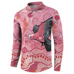 NAIDOC Week Aussie Indigenous Button Sweatshirt Aboriginal Galah Bird Contemporary Art