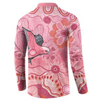 NAIDOC Week Aussie Indigenous Button Sweatshirt Aboriginal Galah Bird Contemporary Art