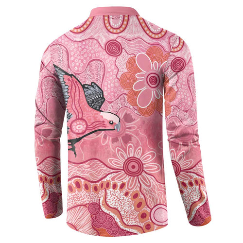 NAIDOC Week Aussie Indigenous Button Sweatshirt Aboriginal Galah Bird Contemporary Art