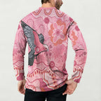NAIDOC Week Aussie Indigenous Button Sweatshirt Aboriginal Galah Bird Contemporary Art
