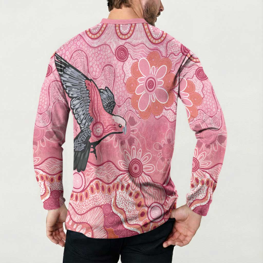 NAIDOC Week Aussie Indigenous Button Sweatshirt Aboriginal Galah Bird Contemporary Art