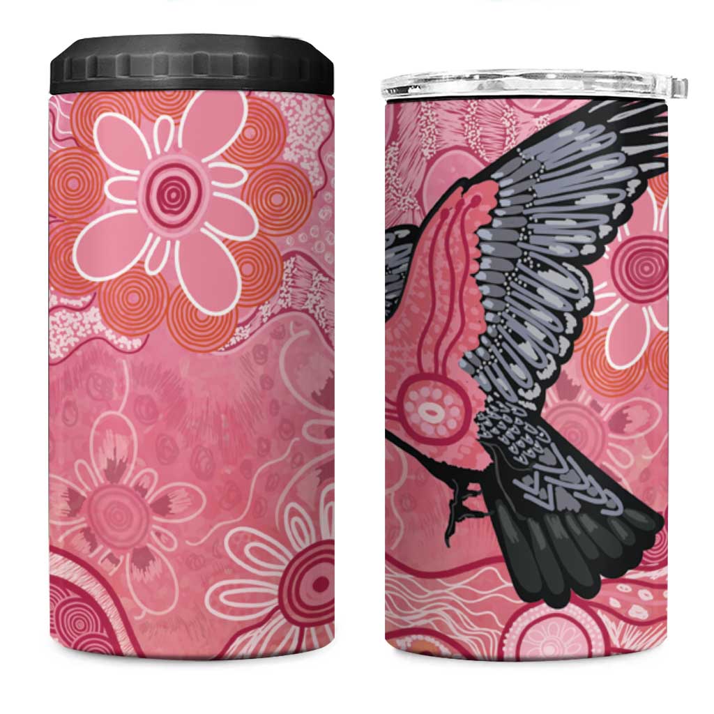 NAIDOC Week Aussie Indigenous 4 in 1 Can Cooler Tumbler Aboriginal Galah Bird Contemporary Art