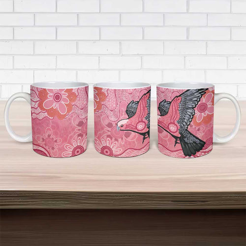 NAIDOC Week Aussie Indigenous Ceramic Mug Aboriginal Galah Bird Contemporary Art