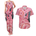 NAIDOC Week Aussie Indigenous Couples Matching Tank Maxi Dress and Hawaiian Shirt Aboriginal Galah Bird Contemporary Art