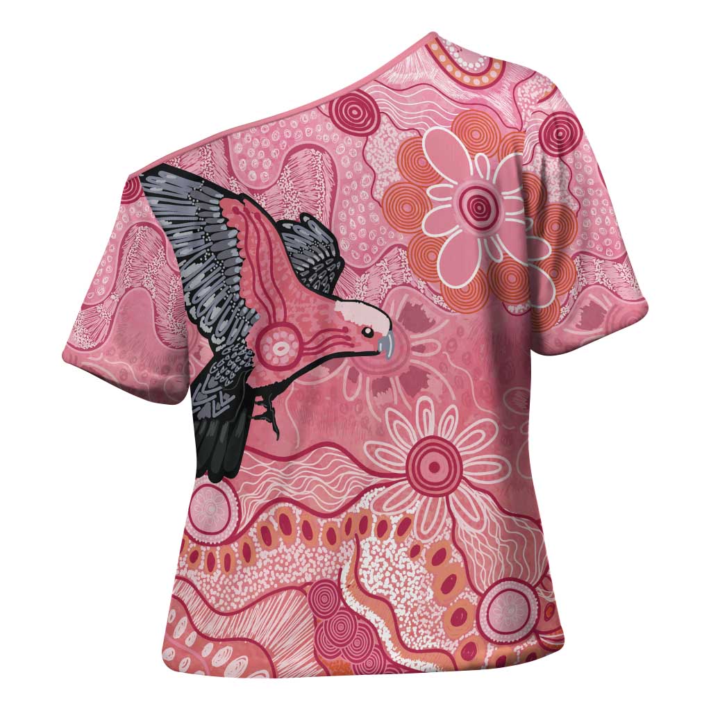 NAIDOC Week Aussie Indigenous Cross Shoulder Shirt Aboriginal Galah Bird Contemporary Art
