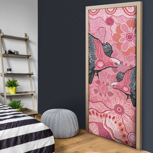 NAIDOC Week Aussie Indigenous Door Cover Aboriginal Galah Bird Contemporary Art