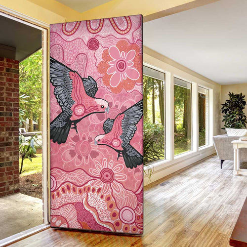 NAIDOC Week Aussie Indigenous Door Cover Aboriginal Galah Bird Contemporary Art