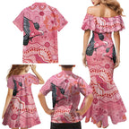NAIDOC Week Aussie Indigenous Family Matching Mermaid Dress and Hawaiian Shirt Aboriginal Galah Bird Contemporary Art
