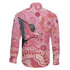NAIDOC Week Aussie Indigenous Family Matching Off The Shoulder Long Sleeve Dress and Hawaiian Shirt Aboriginal Galah Bird Contemporary Art