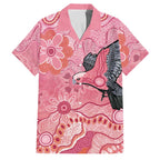 NAIDOC Week Aussie Indigenous Family Matching Off Shoulder Short Dress and Hawaiian Shirt Aboriginal Galah Bird Contemporary Art
